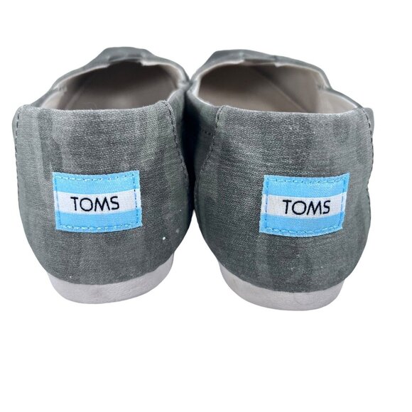 Toms Womens Sz 7 Slip On Canvas Casual Shoes Alpargatas Loafer Olive Green Camo - Picture 6 of 16